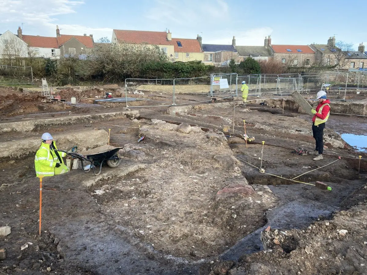 Exposed wall foundation